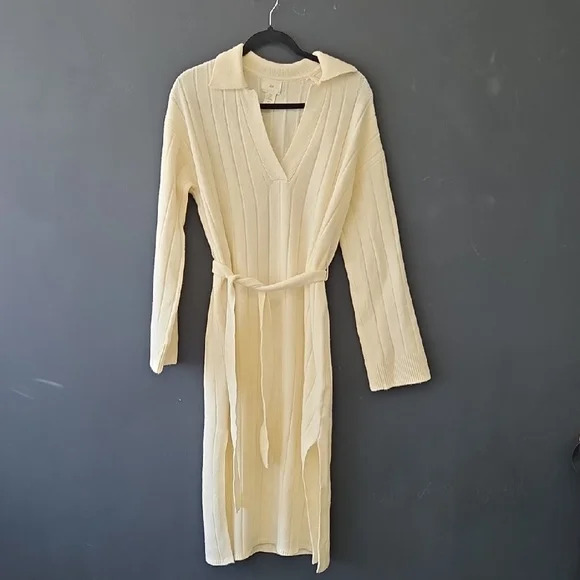 H&M | Dresses | Hm Cream Long Sleeve Knit Dress | Poshmark